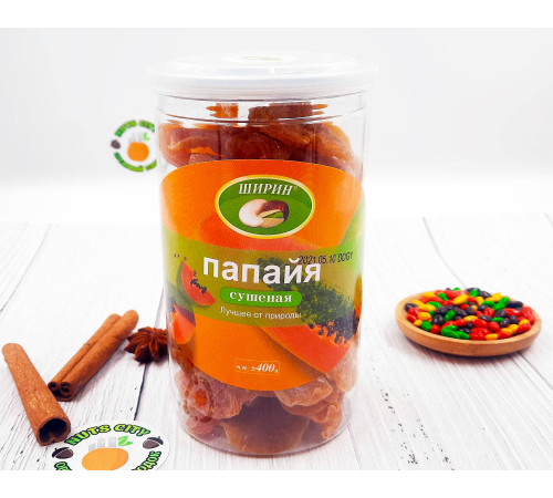 Папайя сушеная натуральная "Ширин" в банке 400гр